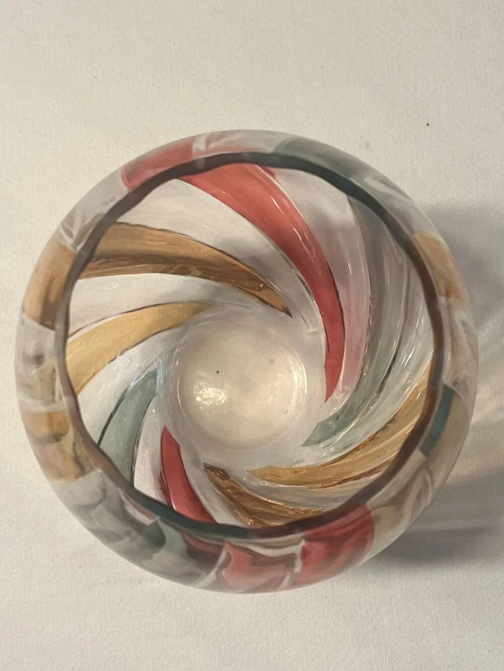 Vintage Crate & Barrel Colorful Swirl Vase